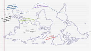 Hand Drawn Map Of Upside Down World