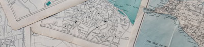 Collection of maps laid out showing Ryde and the Isle of Wight.