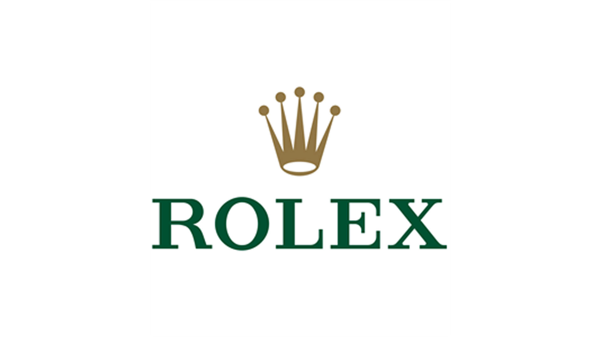 Rolex logo in green text with a golden crown above the letter 'l'.