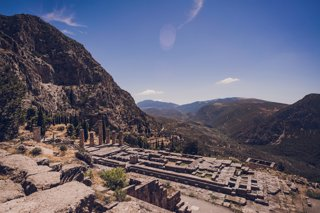 The ruined city of Delphi