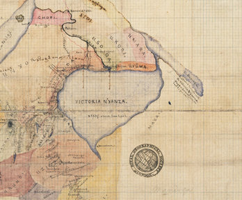 The Grant Speke map showing Lake Victoria.