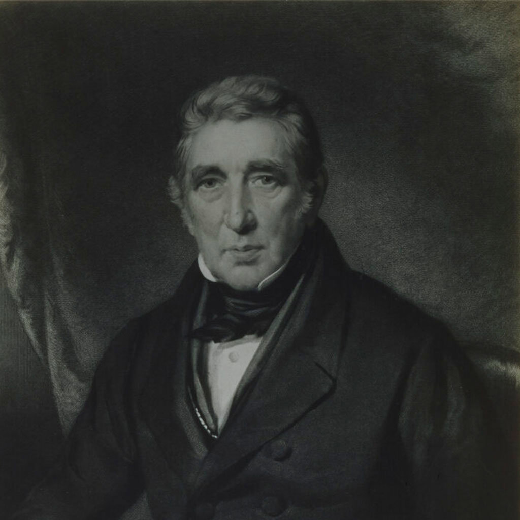 Oil on canvas portrait of John Barrow after a portrait by John Jackson in the John Murray Collection. 