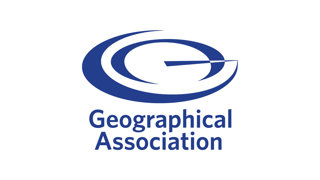 Geographical association logo with blue text.