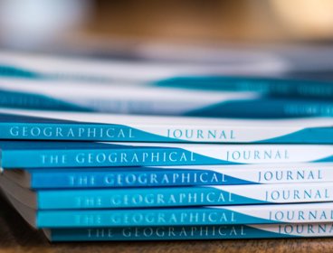 Stack of six geographical journals