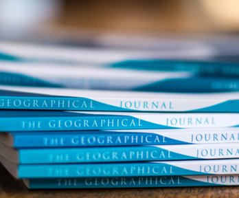 Stack of six geographical journals