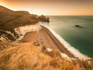The Jurassic coastline showing Durdle Door and Lulworth Cove