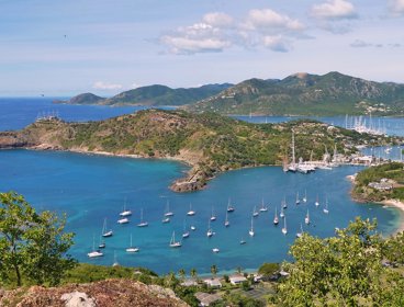View over a bay in Antigua