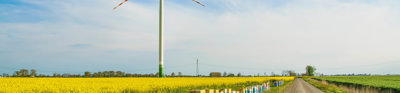 Windmill in a green field