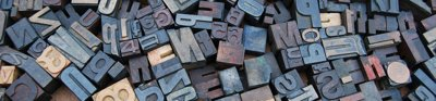 Letters shown on printing blocks
