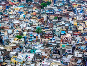 An aerial view of an informal settlement